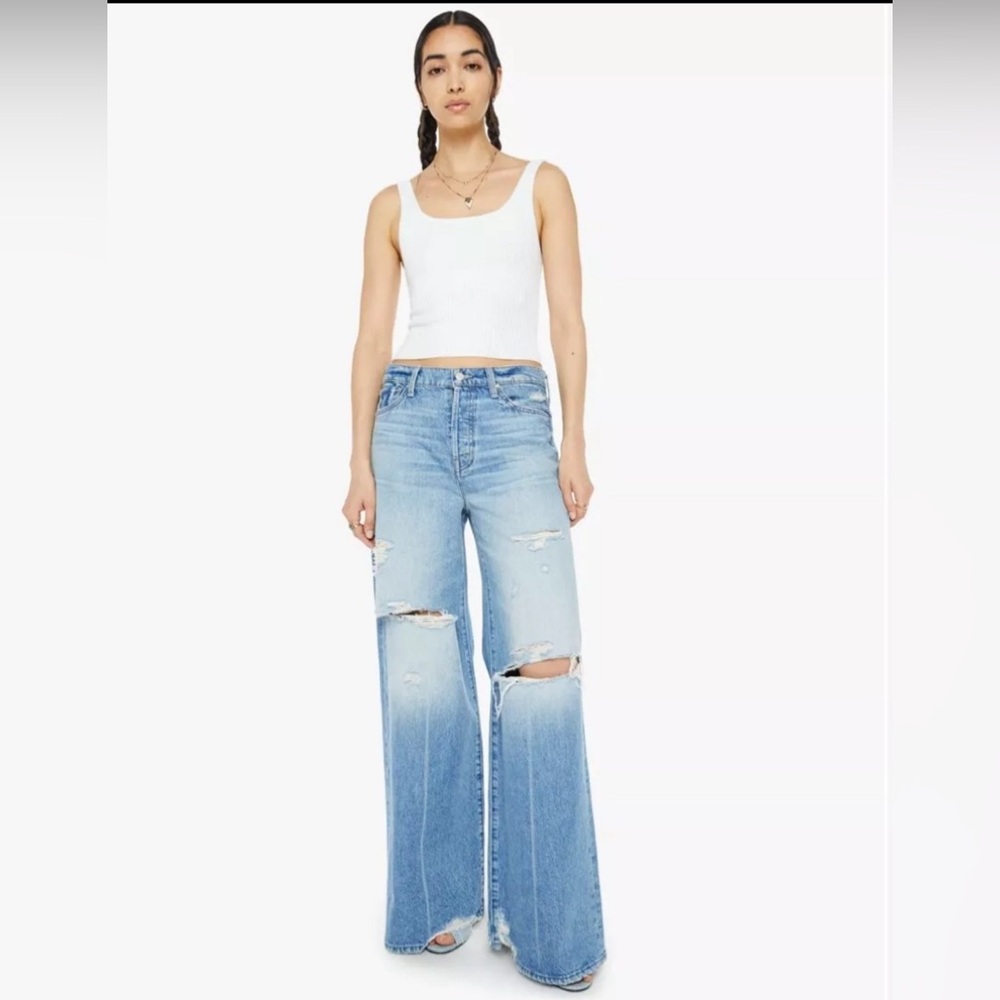 Mother denim Ditcher Roller Sneak IYKYK 24 wide leg